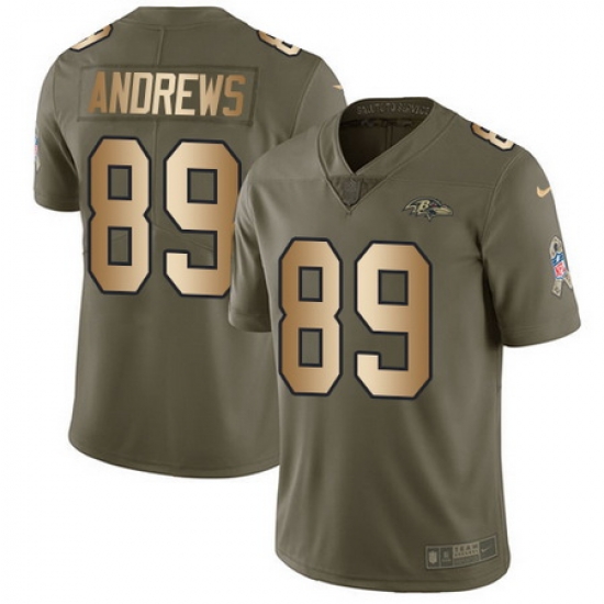 Nike Ravens #89 Mark Andrews Olive Gold Mens Stitched NFL Limited 2017 Salute To Service Jersey Nike Ravens #89 Mark Andrews Olive Gold Mens Stitched NFL Limited 2017 Salute To Service Jersey