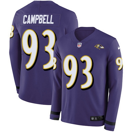 Nike Ravens 93 Calais Campbell Purple Team Color Men Stitched NFL Limited Therma Long Sleeve Jersey Nike Ravens 93 Calais Campbell Purple Team Color Men Stitched NFL Limited Therma Long Sleeve Jersey