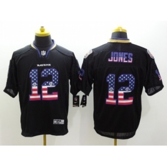 Nike baltimore ravens 12 Jacoby Jones Black Elite USA Flag Fashion NFL Jersey Nike baltimore ravens 12 Jacoby Jones Black Elite USA Flag Fashion NFL Jersey