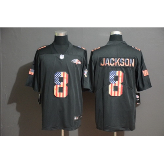 Ravens 8 Lamar Jackson 2019 Black Salute To Service USA Flag Fashion Limited Jersey Ravens 8 Lamar Jackson 2019 Black Salute To Service USA Flag Fashion Limited Jersey