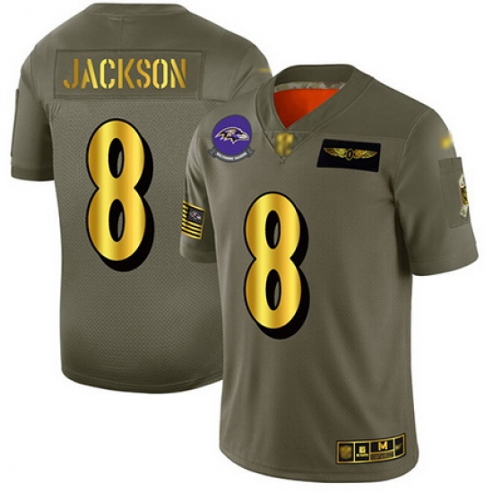 Ravens 8 Lamar Jackson Camo Gold Men Stitched Football Limited 2019 Salute To Service Jersey Ravens 8 Lamar Jackson Camo Gold Men Stitched Football Limited 2019 Salute To Service Jersey