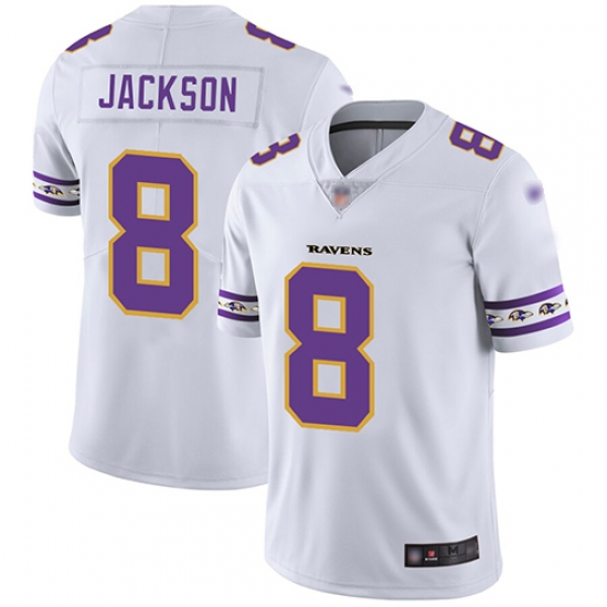 Ravens 8 Lamar Jackson White Mens Stitched Football Limited Team Logo Fashion Jersey Ravens 8 Lamar Jackson White Mens Stitched Football Limited Team Logo Fashion Jersey