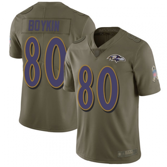 Ravens 80 Miles Boykin Olive Men Stitched Football Limited 2017 Salute To Service Jersey Ravens 80 Miles Boykin Olive Men Stitched Football Limited 2017 Salute To Service Jersey