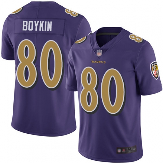 Ravens 80 Miles Boykin Purple Men Stitched Football Limited Rush Jersey Ravens 80 Miles Boykin Purple Men Stitched Football Limited Rush Jersey