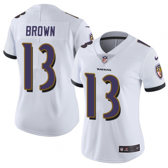 Nike Ravens #13 John Brown White Womens Stitched NFL Vapor Untouchable Limited Jersey Nike Ravens #13 John Brown White Womens Stitched NFL Vapor Untouchable Limited Jersey