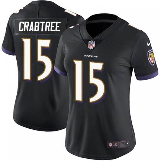 Nike Ravens #15 Michael Crabtree Black Alternate Womens Stitched NFL Vapor Untouchable Limited Jersey Nike Ravens #15 Michael Crabtree Black Alternate Womens Stitched NFL Vapor Untouchable Limited Jersey
