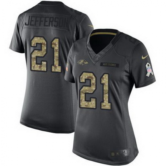 Nike Ravens #21 Tony Jefferson Black Womens Stitched NFL Limited 2016 Salute to Service Jersey Nike Ravens #21 Tony Jefferson Black Womens Stitched NFL Limited 2016 Salute to Service Jersey