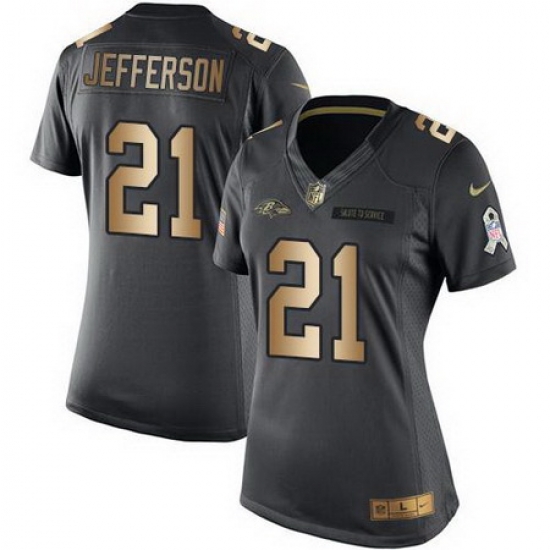 Nike Ravens #21 Tony Jefferson Black Womens Stitched NFL Limited Gold Salute to Service Jersey Nike Ravens #21 Tony Jefferson Black Womens Stitched NFL Limited Gold Salute to Service Jersey