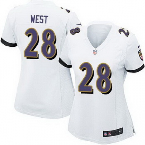 Nike Ravens 28 Terrance West White Womens Stitched NFL New Elite Jersey Nike Ravens 28 Terrance West White Womens Stitched NFL New Elite Jersey