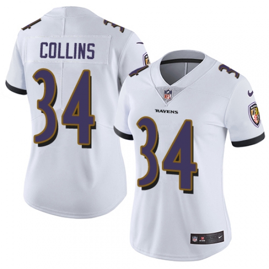 Nike Ravens #34 Alex Collins White Womens Stitched NFL Vapor Untouchable Limited Jersey Nike Ravens #34 Alex Collins White Womens Stitched NFL Vapor Untouchable Limited Jersey