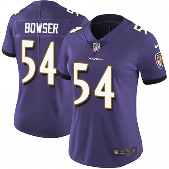 Nike Ravens #54 Tyus Bowser Purple Team Color Womens Stitched NFL Vapor Untouchable Limited Jersey Nike Ravens #54 Tyus Bowser Purple Team Color Womens Stitched NFL Vapor Untouchable Limited Jersey