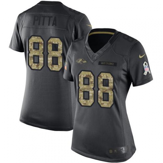 Nike Ravens #88 Dennis Pitta Black Womens Stitched NFL Limited 2016 Salute to Service Jersey Nike Ravens #88 Dennis Pitta Black Womens Stitched NFL Limited 2016 Salute to Service Jersey