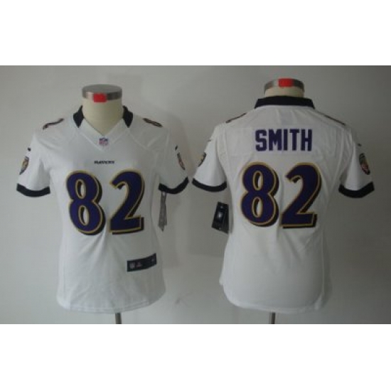 Nike Women Baltimore Ravens #82 Smith White Color(Women Limited Jerseys)4 Nike Women Baltimore Ravens #82 Smith White Color(Women Limited Jerseys)4