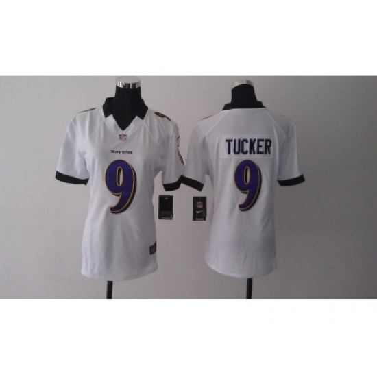 Nike Women Baltimore Ravens #9 Tucker white jerseys Nike Women Baltimore Ravens #9 Tucker white jerseys