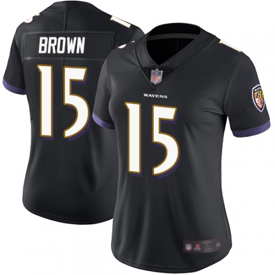 Ravens 15 Marquise Brown Black Alternate Women Stitched Football Vapor Untouchable Limited Jersey Ravens 15 Marquise Brown Black Alternate Women Stitched Football Vapor Untouchable Limited Jersey