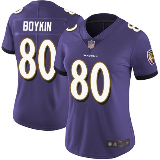 Ravens 80 Miles Boykin Purple Team Color Women Stitched Football Vapor Untouchable Limited Jersey Ravens 80 Miles Boykin Purple Team Color Women Stitched Football Vapor Untouchable Limited Jersey