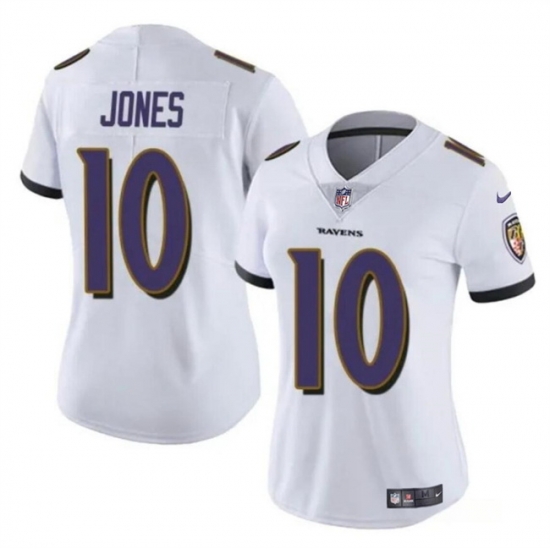 Women Baltimore Ravens 10 Emory Jones White Vapor Football Jersey Women Baltimore Ravens 10 Emory Jones White Vapor Football Jersey
