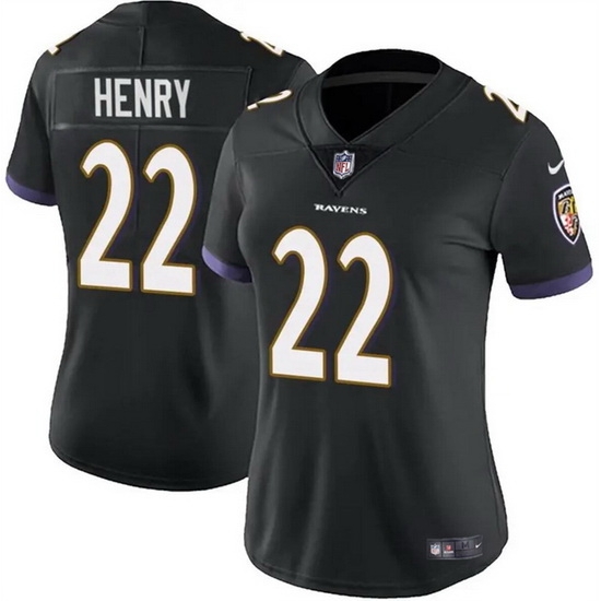 Women Baltimore Ravens 22 Derrick Henry Black Football Jersey Women Baltimore Ravens 22 Derrick Henry Black Football Jersey