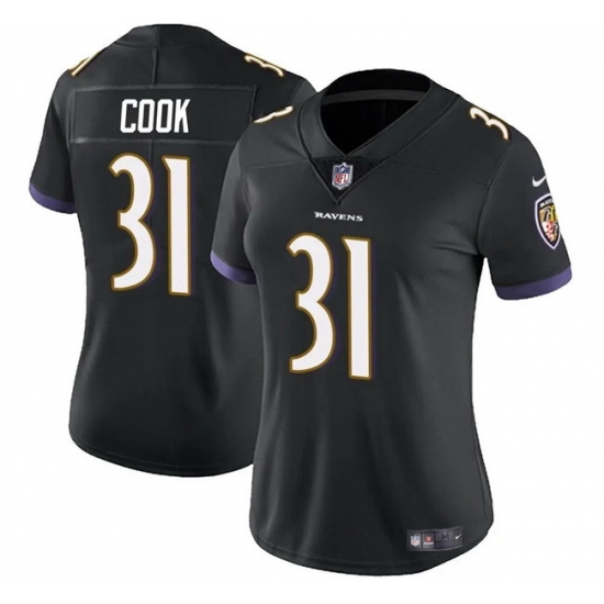 Women Baltimore Ravens 31 Dalvin Cook Black Football Jersey Women Baltimore Ravens 31 Dalvin Cook Black Football Jersey