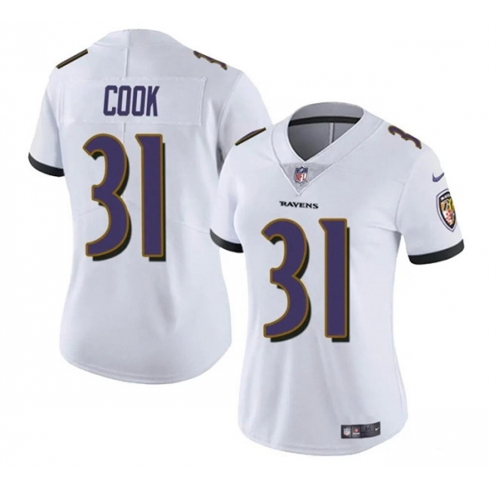 Women Baltimore Ravens 31 Dalvin Cook White Football Jersey Women Baltimore Ravens 31 Dalvin Cook White Football Jersey