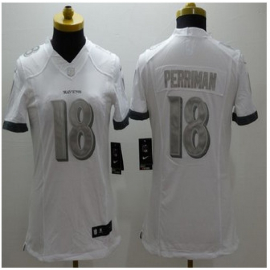 Women New Ravens #18 Breshad Perriman White Stitched NFL Limited Platinum Jersey Women New Ravens #18 Breshad Perriman White Stitched NFL Limited Platinum Jersey
