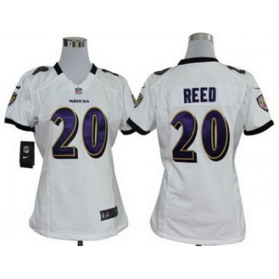 Women Nike Baltimore Ravens #20 Ed Reed White Nike NFL Jerseys Women Nike Baltimore Ravens #20 Ed Reed White Nike NFL Jerseys