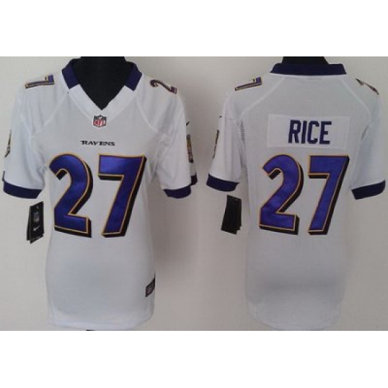 Women Nike Baltimore Ravens 27 Rice White Nike NFL Jerseys Women Nike Baltimore Ravens 27 Rice White Nike NFL Jerseys
