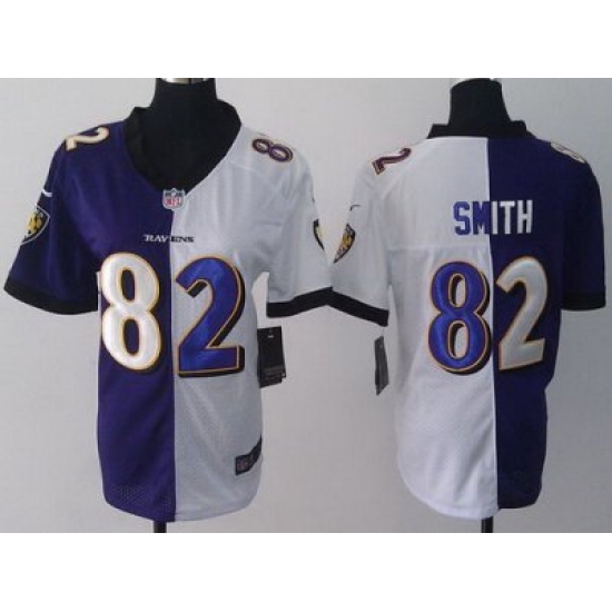 Women Nike Baltimore Ravens 82 Torrey Smith Purple White Split NFL Jerseys Women Nike Baltimore Ravens 82 Torrey Smith Purple White Split NFL Jerseys