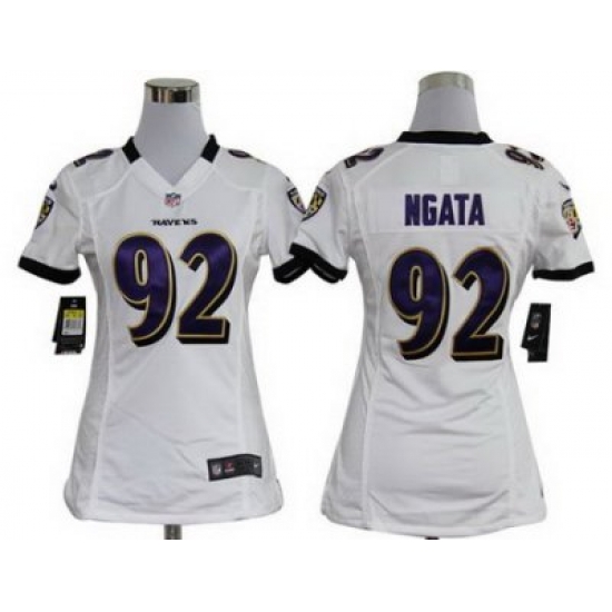 Women Nike Baltimore Ravens #92 Haloti Ngata White Nike NFL Jerseys Women Nike Baltimore Ravens #92 Haloti Ngata White Nike NFL Jerseys