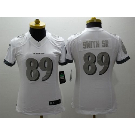Women Nike Ravens #89 Steve Smith Sr White Stitched NFL Limited Platinum Jersey Women Nike Ravens #89 Steve Smith Sr White Stitched NFL Limited Platinum Jersey