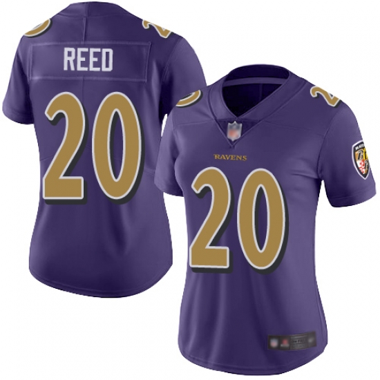 Women Ravens 20 Ed Reed Purple Stitched Football Limited Rush Jersey Women Ravens 20 Ed Reed Purple Stitched Football Limited Rush Jersey