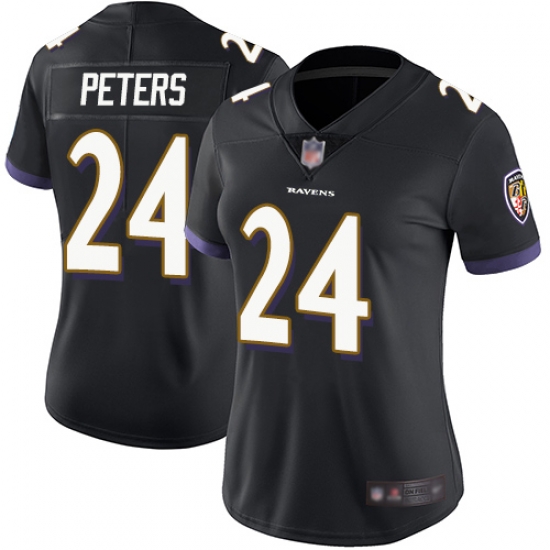 Women Ravens 24 Marcus Peters Black Alternate Stitched Football Vapor Untouchable Limited Jersey Women Ravens 24 Marcus Peters Black Alternate Stitched Football Vapor Untouchable Limited Jersey