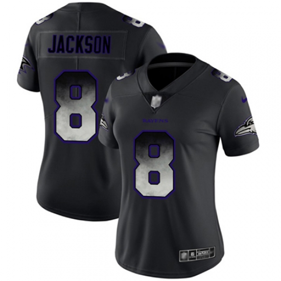 Women Ravens 8 Lamar Jackson Black Stitched Football Vapor Untouchable Limited Smoke Fashion Jersey Women Ravens 8 Lamar Jackson Black Stitched Football Vapor Untouchable Limited Smoke Fashion Jersey