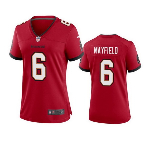 Women Tampa Bay Buccanee 6 Baker Mayfield Red Stitched Game Jersey Women Tampa Bay Buccanee 6 Baker Mayfield Red Stitched Game Jersey