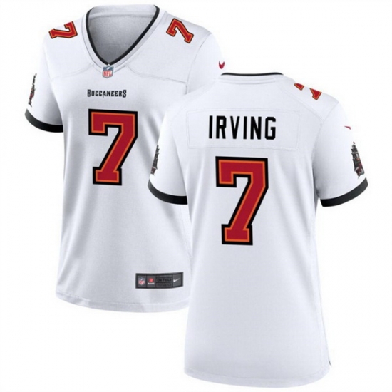 Women Tampa Bay Buccanee 7 Bucky Irving White Stitched Game Jersey Women Tampa Bay Buccanee 7 Bucky Irving White Stitched Game Jersey