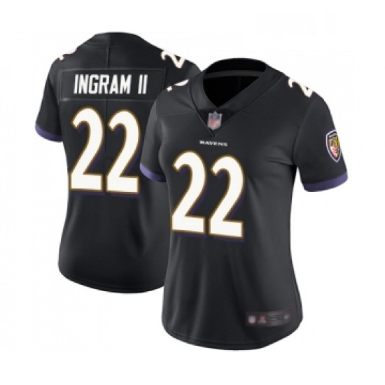 Womens Baltimore Ravens 22 Mark Ingram II Black Alternate Vapor Untouchable Limited Player Football Jersey Womens Baltimore Ravens 22 Mark Ingram II Black Alternate Vapor Untouchable Limited Player Football Jersey