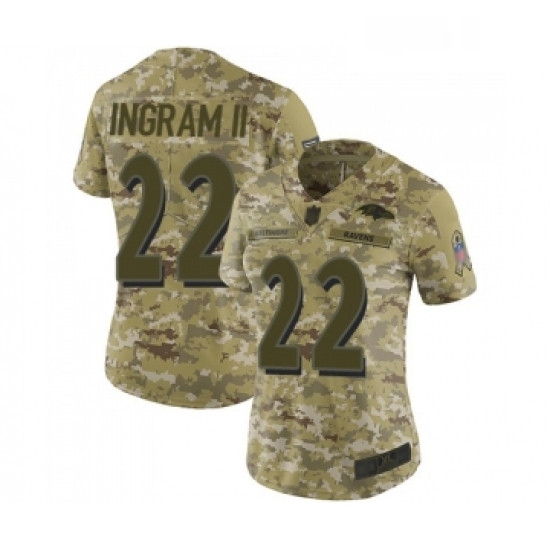 Womens Baltimore Ravens 22 Mark Ingram II Limited Camo 2018 Salute to Service Football Jersey Womens Baltimore Ravens 22 Mark Ingram II Limited Camo 2018 Salute to Service Football Jersey