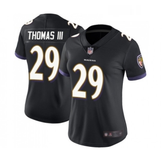 Womens Baltimore Ravens 29 Earl Thomas III Black Alternate Vapor Untouchable Limited Player Football Jersey Womens Baltimore Ravens 29 Earl Thomas III Black Alternate Vapor Untouchable Limited Player Football Jersey