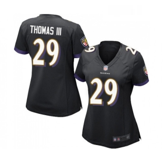 Womens Baltimore Ravens 29 Earl Thomas III Game Black Alternate Football Jersey Womens Baltimore Ravens 29 Earl Thomas III Game Black Alternate Football Jersey