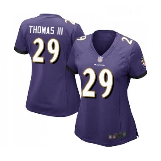 Womens Baltimore Ravens 29 Earl Thomas III Game Purple Team Color Football Jersey Womens Baltimore Ravens 29 Earl Thomas III Game Purple Team Color Football Jersey