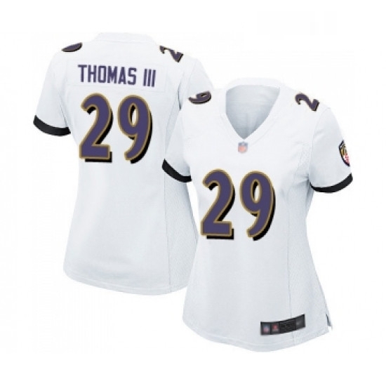 Womens Baltimore Ravens 29 Earl Thomas III Game White Football Jersey Womens Baltimore Ravens 29 Earl Thomas III Game White Football Jersey