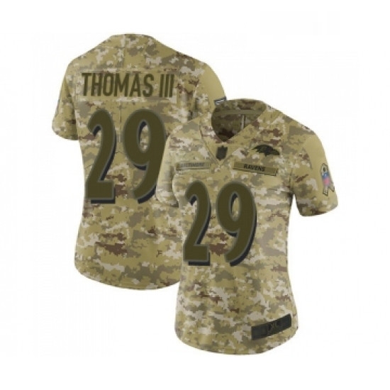 Womens Baltimore Ravens 29 Earl Thomas III Limited Camo 2018 Salute to Service Football Jersey Womens Baltimore Ravens 29 Earl Thomas III Limited Camo 2018 Salute to Service Football Jersey
