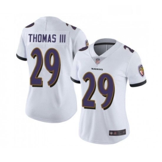 Womens Baltimore Ravens 29 Earl Thomas III White Vapor Untouchable Limited Player Football Jersey Womens Baltimore Ravens 29 Earl Thomas III White Vapor Untouchable Limited Player Football Jersey