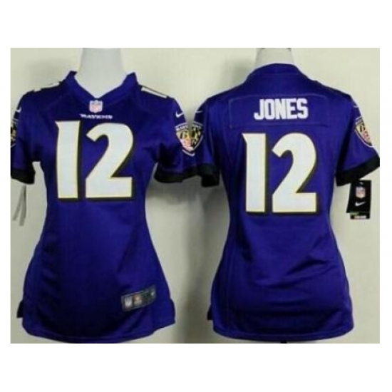 Women's Nike Baltimore Ravens #12 Jacoby Jones Purple Team Color Stitched NFL Jersey Women's Nike Baltimore Ravens #12 Jacoby Jones Purple Team Color Stitched NFL Jersey