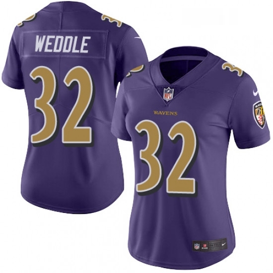 Womens Nike Baltimore Ravens 32 Eric Weddle Limited Purple Rush Vapor Untouchable NFL Jersey Womens Nike Baltimore Ravens 32 Eric Weddle Limited Purple Rush Vapor Untouchable NFL Jersey