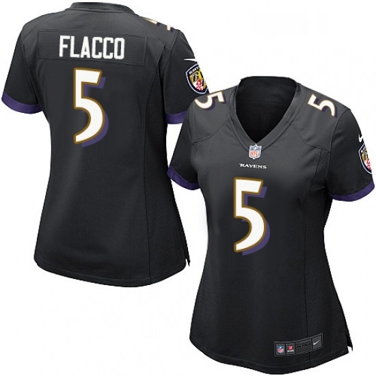 Womens Nike Baltimore Ravens 5 Joe Flacco Game Black Alternate NFL Jersey Womens Nike Baltimore Ravens 5 Joe Flacco Game Black Alternate NFL Jersey