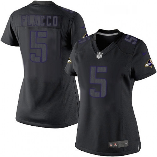 Womens Nike Baltimore Ravens 5 Joe Flacco Limited Black Impact NFL Jersey Womens Nike Baltimore Ravens 5 Joe Flacco Limited Black Impact NFL Jersey