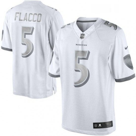 Womens Nike Baltimore Ravens 5 Joe Flacco Limited White Platinum NFL Jersey Womens Nike Baltimore Ravens 5 Joe Flacco Limited White Platinum NFL Jersey