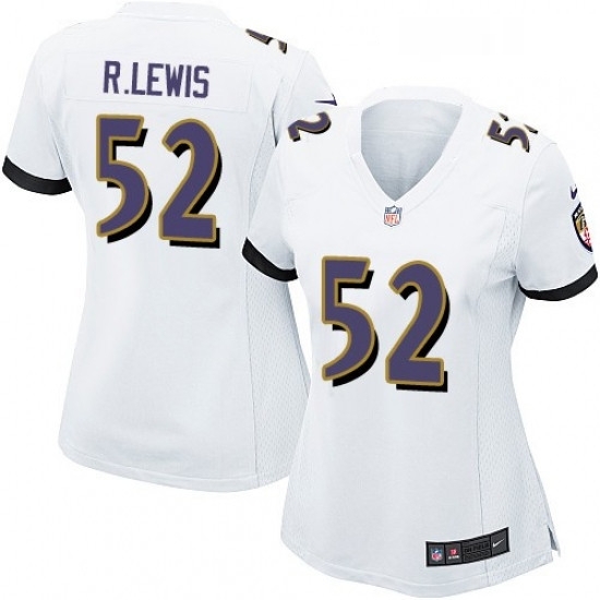 Womens Nike Baltimore Ravens 52 Ray Lewis Game White NFL Jersey Womens Nike Baltimore Ravens 52 Ray Lewis Game White NFL Jersey