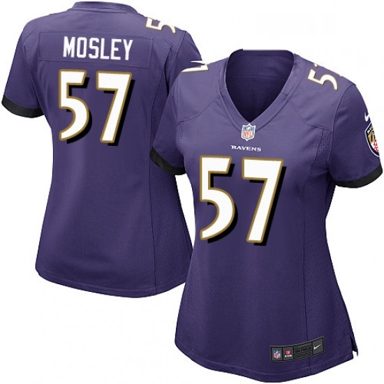 Womens Nike Baltimore Ravens 57 CJ Mosley Game Purple Team Color NFL Jersey Womens Nike Baltimore Ravens 57 CJ Mosley Game Purple Team Color NFL Jersey